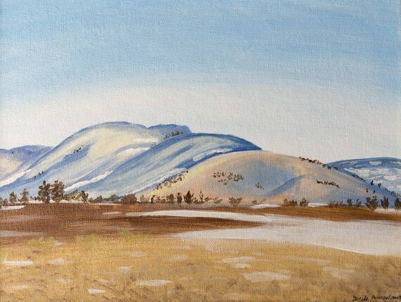 絵画 Winter Mountains Winter Mountains, Acrylic Painting, Original Artwork, Landscape