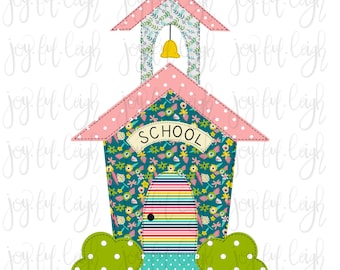 School House PNG Sublimation Clip Art Printable
