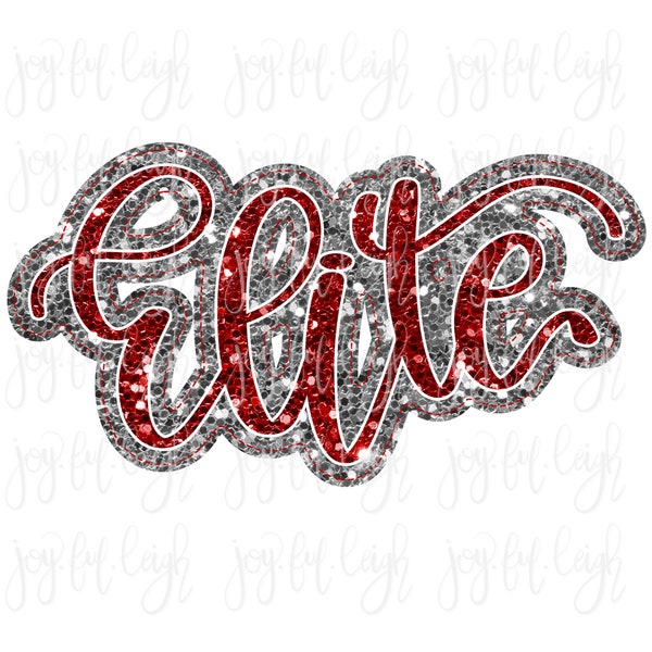 Glitter Elite Double Stack Mascot Faux Applique PNG