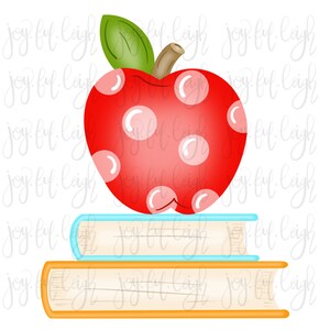 Back to School Apple Books PNG Sublimation Clip Art Printable