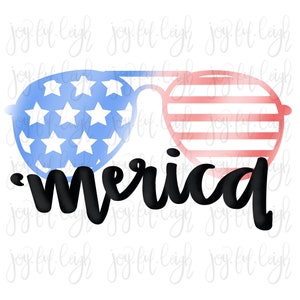 Merica Sunglasses America USA July 4th Summer PNG Sublimation Printable