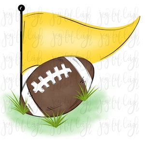 Gold Football Pennant PNG Sublimation Printable Transfer