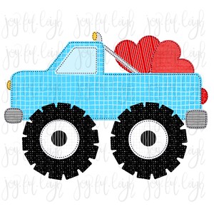 Monster Truck Hearts PNG Sublimation Printable Transfer