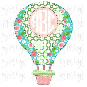 Hot Air Balloon Faux Applique PNG