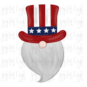 Uncle Sam Gnome Fourth of July USA PNG Sublimation Printable