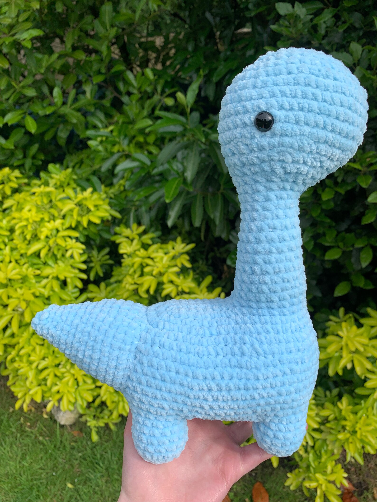 Crochet fluffy soft blue dinosaur in two colours | Etsy