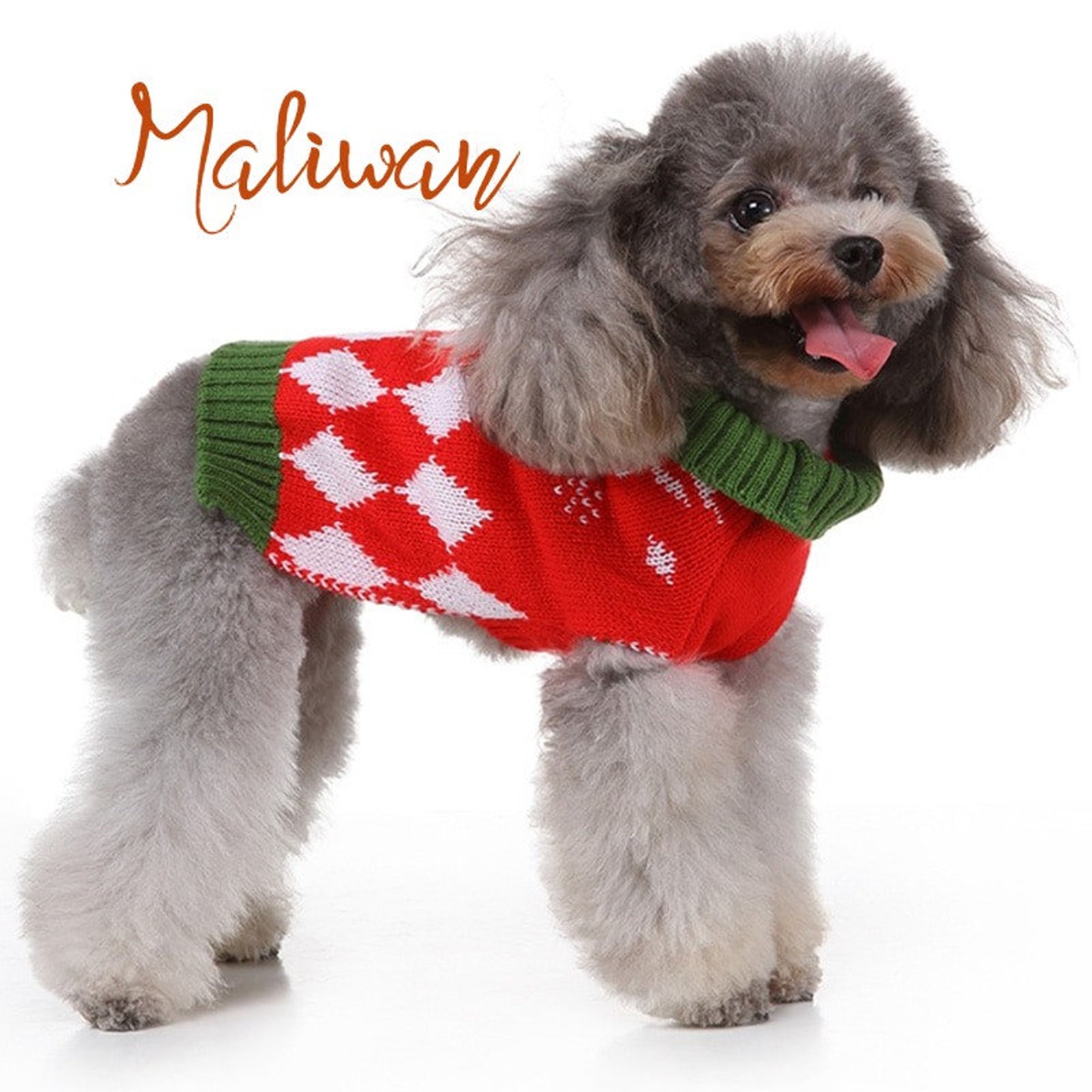 WINTER CHRISTMAS Knitting Dog Clothes Warm Christmas Sweater Etsy