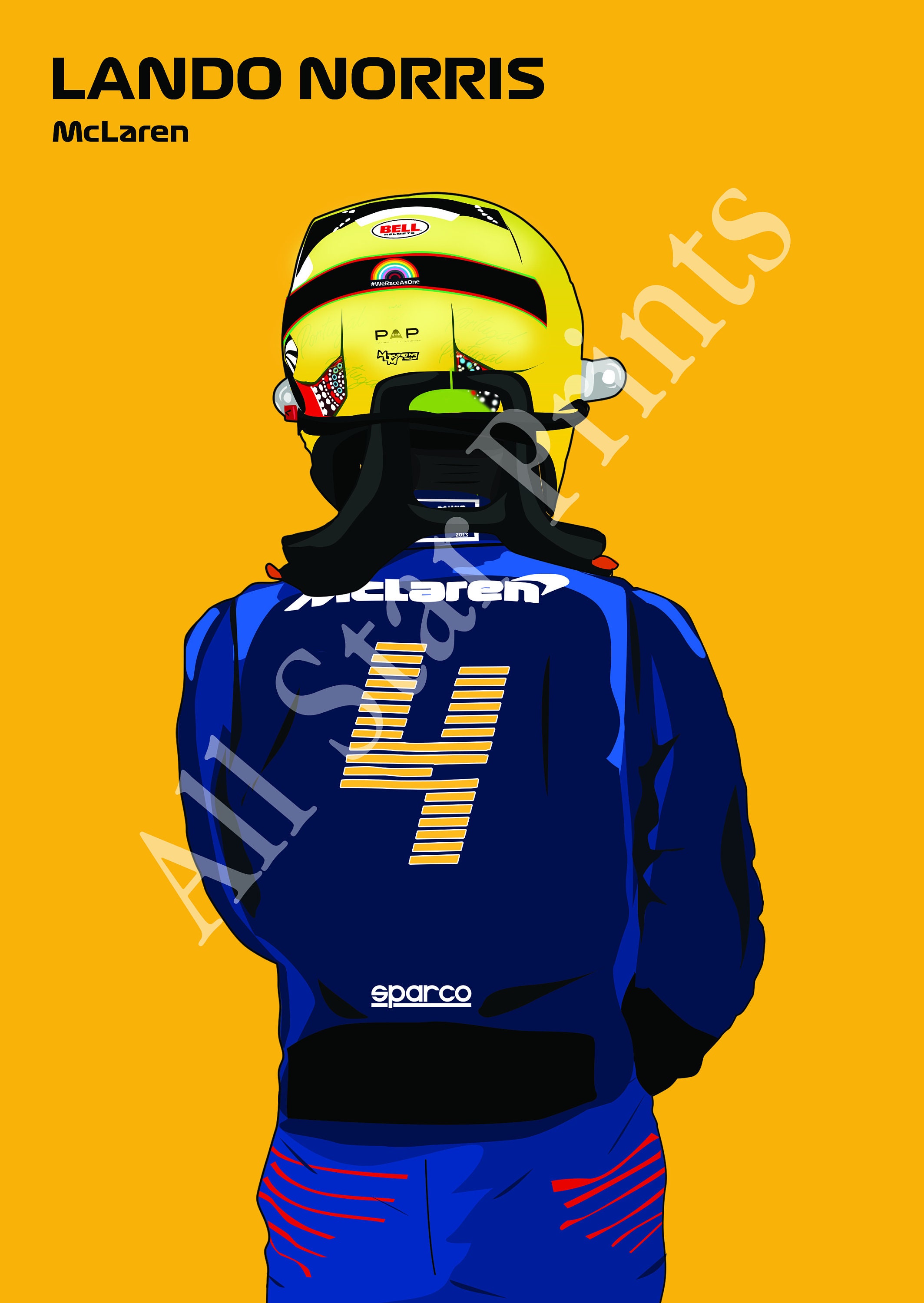 Lando Norris F1 Mclaren Racing Illustration Vector Etsy UK