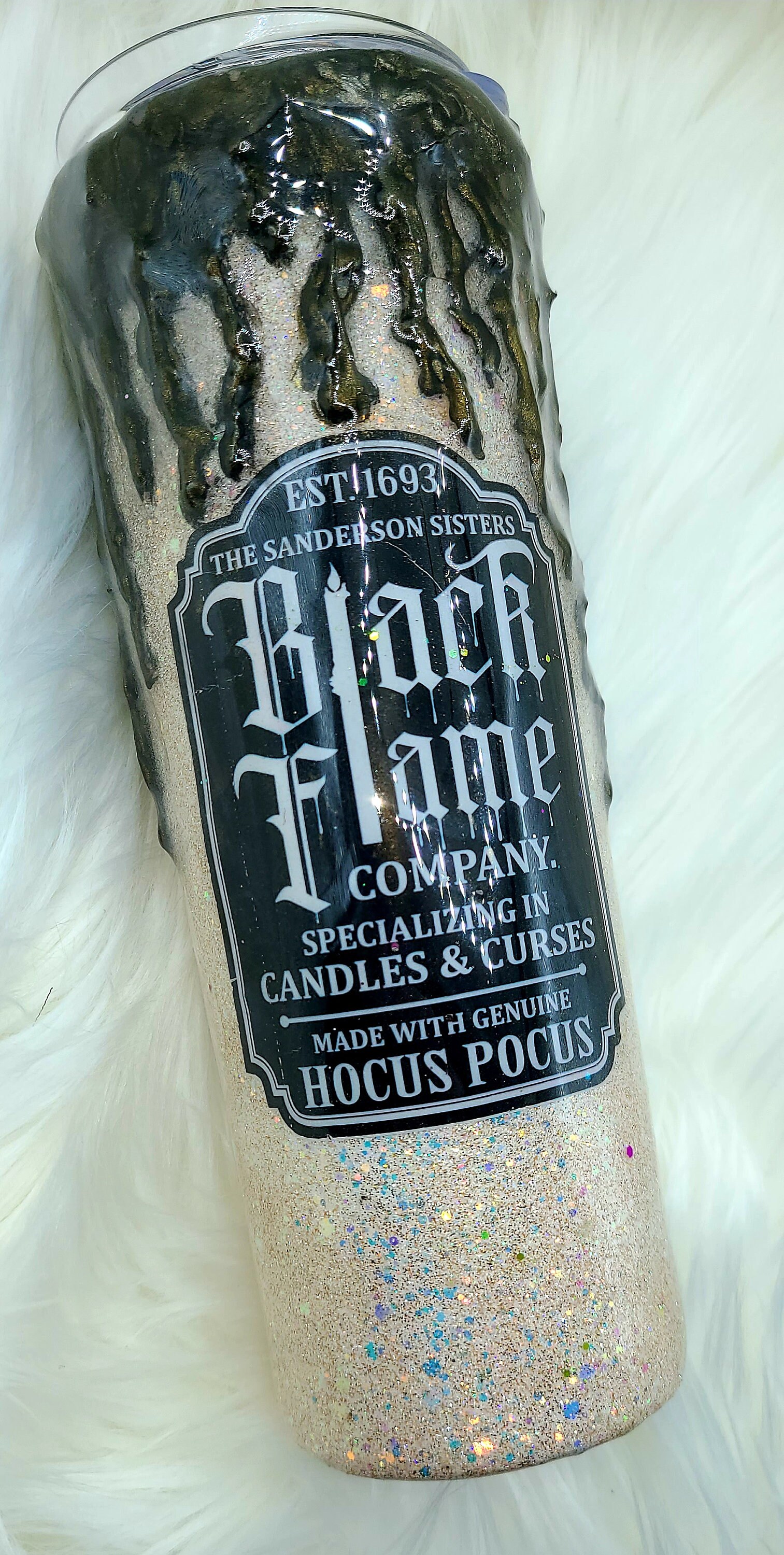 BLACK FLAME CANDLE tumbler-Hocus Pocus | Etsy