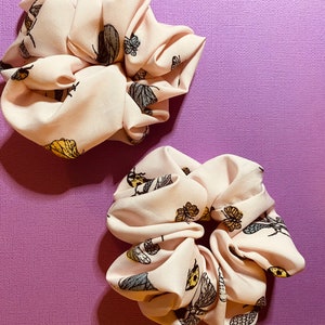 Satin Scrunchies, Satin Spring Butterflies, Pink Scrunchies