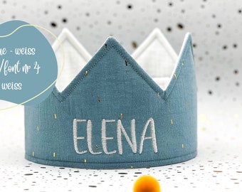 Custom Name Birthday Hat for Birthday Party, Cloth Crown Birthday Gift