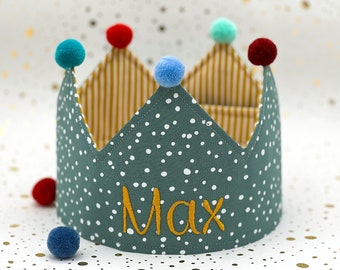 Children's Birthday Party Cloth Crown, Kids Birthday Crown, Cotton Crown for Toddler