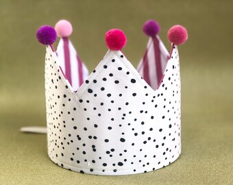 Handmade Birthday Muslin Crown, Unique & Soft Fabric Headpiece, Perfect for Birthday Celebrations, Ideal Kid's Birthday Gift