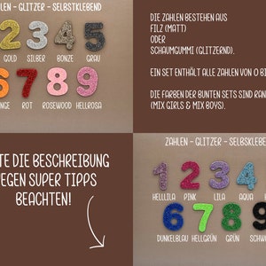 Glitter numbers, felt numbers, self-adhesive numbers, sticker numbers Bild 2