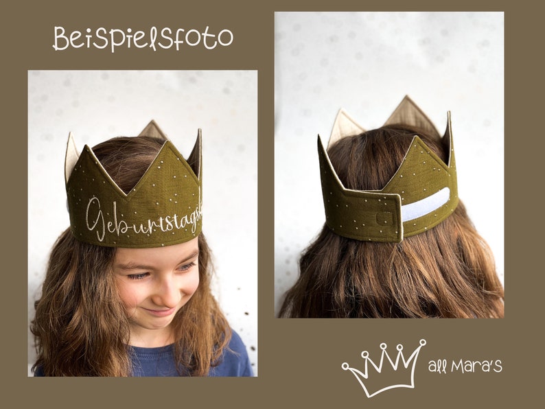 Costume for Kid Birthday Party, Kid's Cloth Birthday Crown, Cotton Crown for Toddler image 4