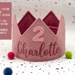 Personalized Muslin Birthday Crown: Adorable Party Accessory for Girls & Kids