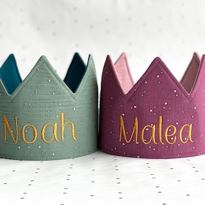 Costume for Kid Birthday Party, Kid's Cloth Birthday Crown, Cotton Crown for Toddler mintgrün-petrol