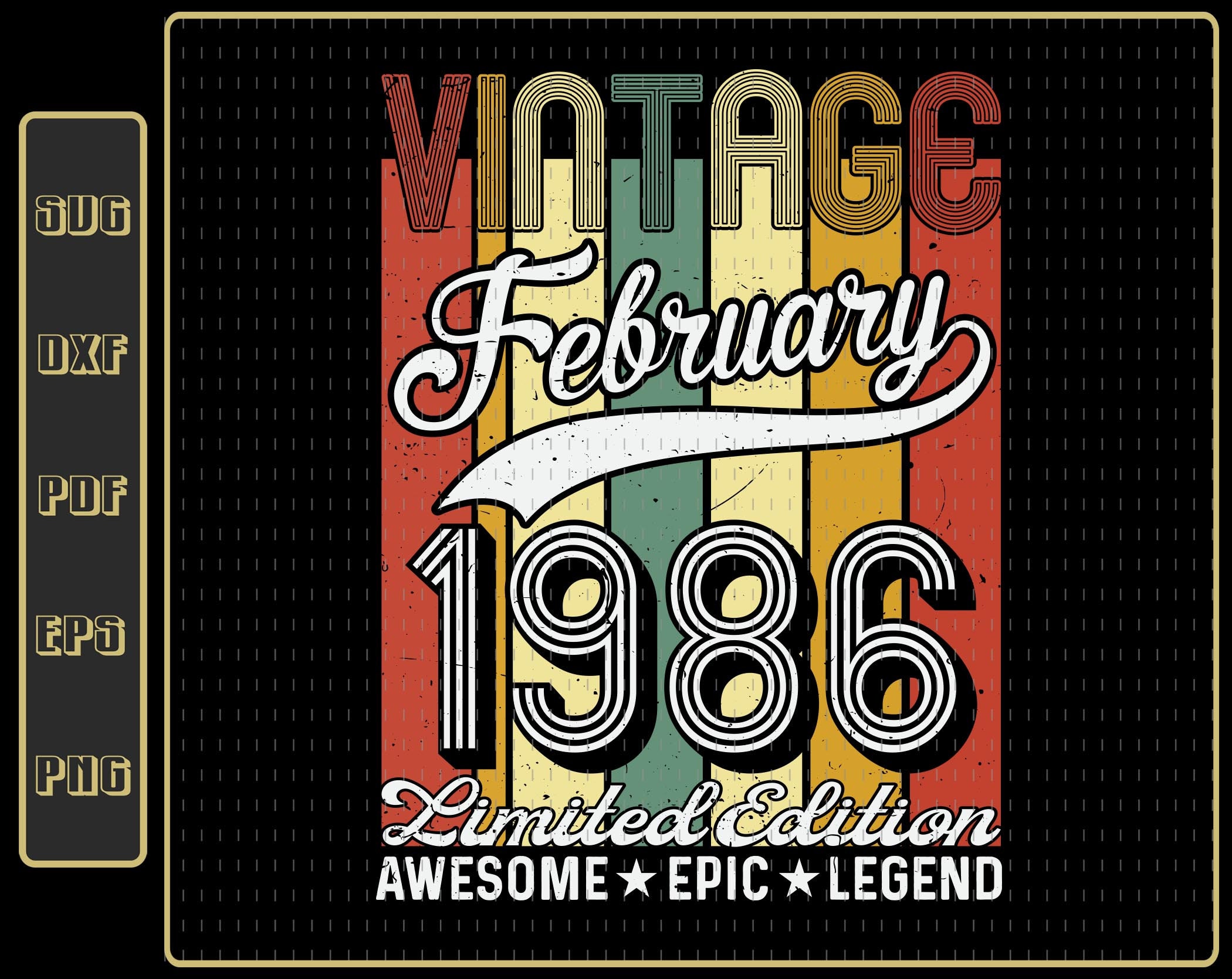 Download Vintage February 1986 Limited Edition SVG 45 Years Old | Etsy