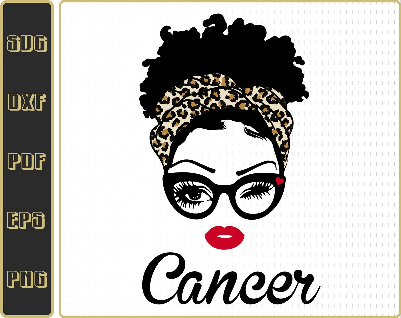 Download Cancer Girl Svg Woman With Glasses SVG Girl With Bandana | Etsy