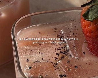 STRAWBERRY & cream MOCKTAIL RECIPE / wedding/summer drinks / non-alcoholic/alcohol free/virgin drinks / beverage idea / digital download