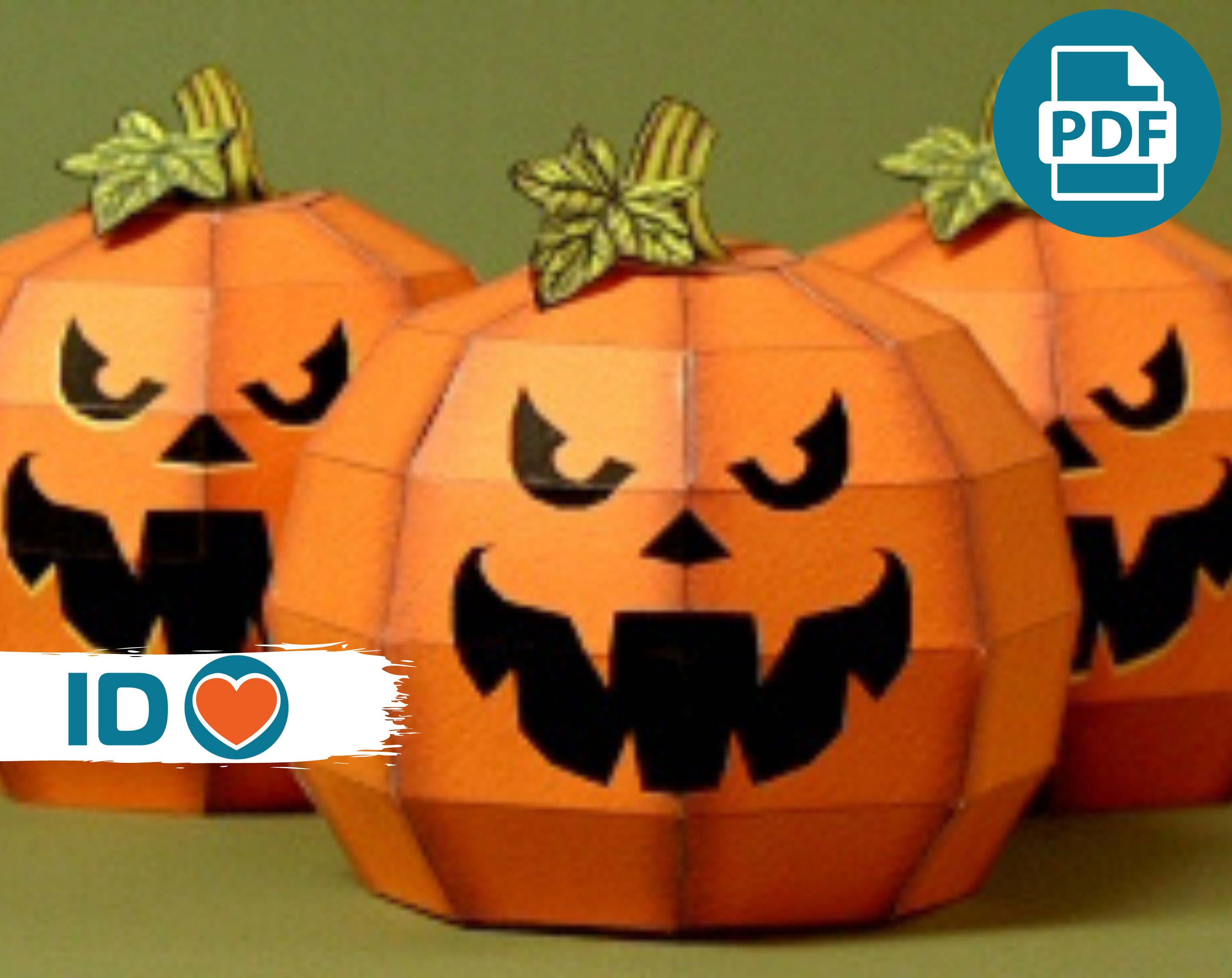 Pumpkin made of paper for decoration on Halloween Etsy