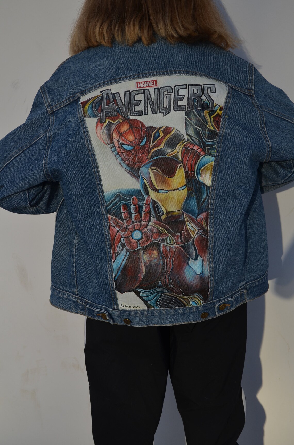 Marvel jean jacket hoodie Clearance