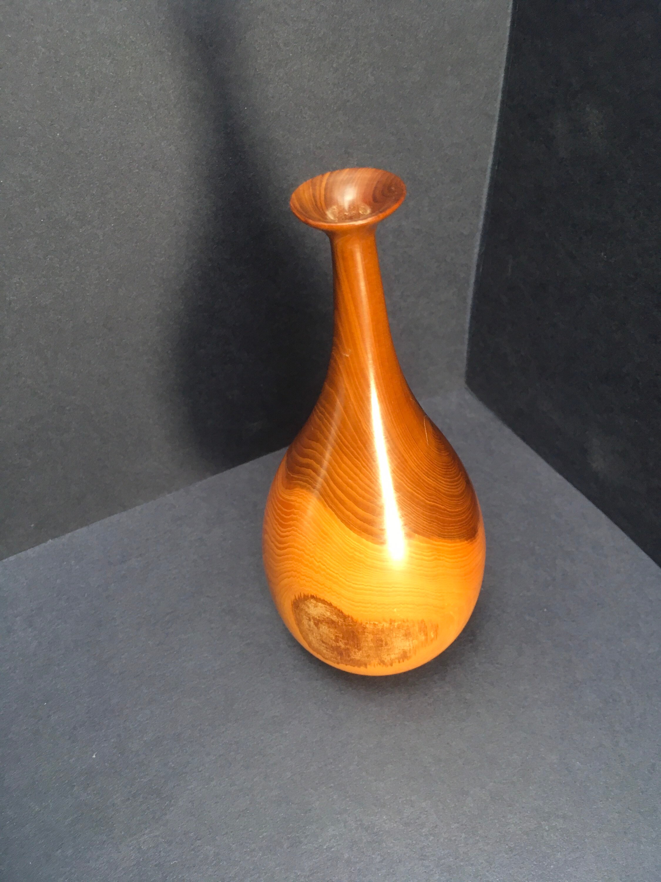 Small turned wooden bud vase stunning grain Etsy