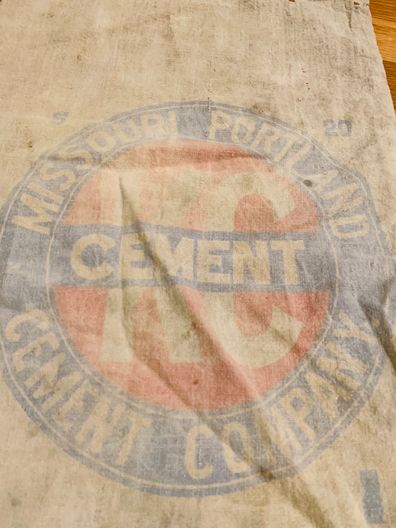 Vintage Missouri Portland Cement fabric sack bag Kansas City Etsy
