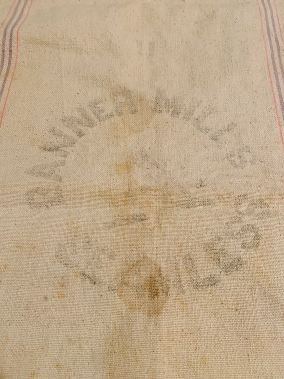 Antique heavy weight feed sack Banner Mills Seamle