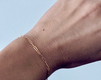 Dainty Paperclip Bracelet - Gold, Rose Gold or Sterling Silver