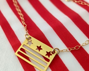 Stars & Stripes ~ American Flag Necklace