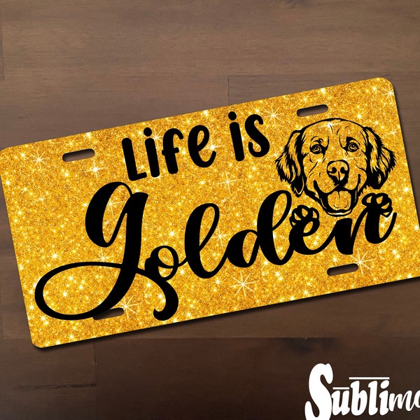 Golden Retriever License Plate Frame Etsy