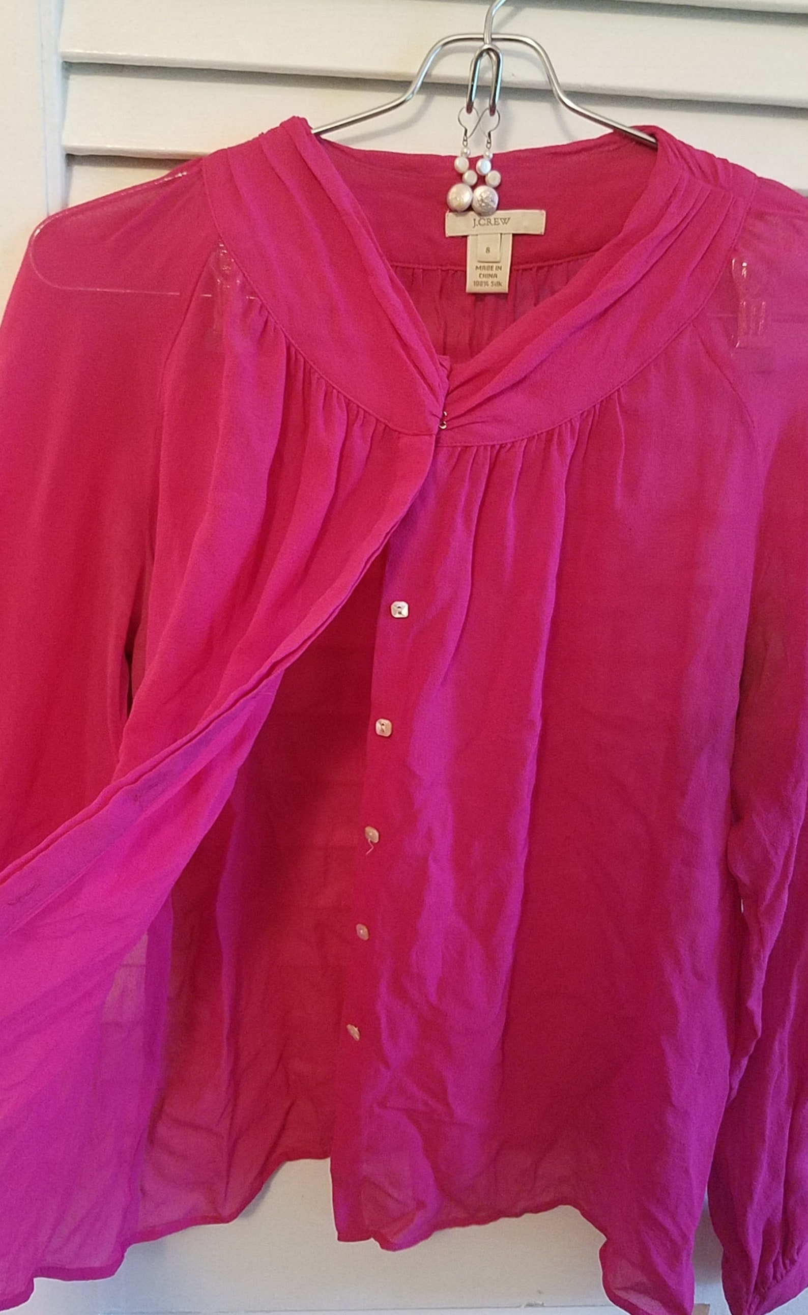 Fuschia J. Crew Silk Blouse | Etsy