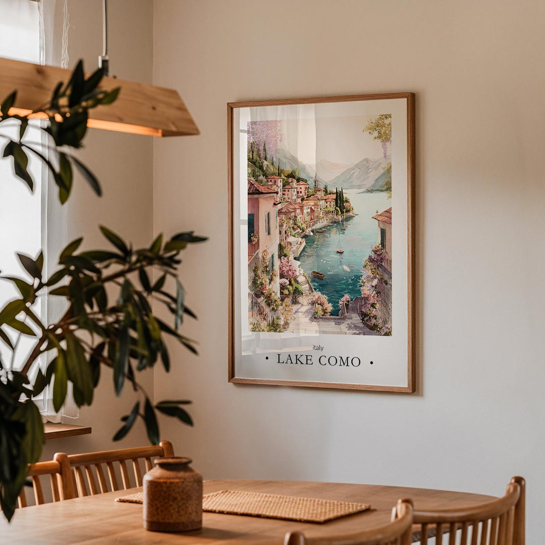 Lake Como Italy Travel Poster | Italian Lakes Wall Art | Como Landscape ...