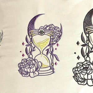 Embroidery file - time has only eternity - 3 sizes hourglass