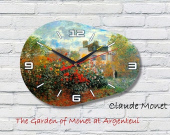 The Garden of Monet at Argenteui MDF wall clock impressionism