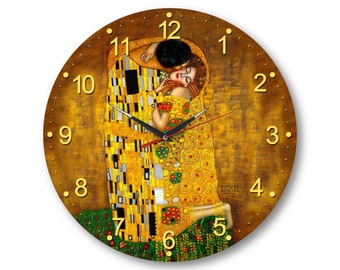 gustav klimt the kiss handmade wall clock Silent mechanism