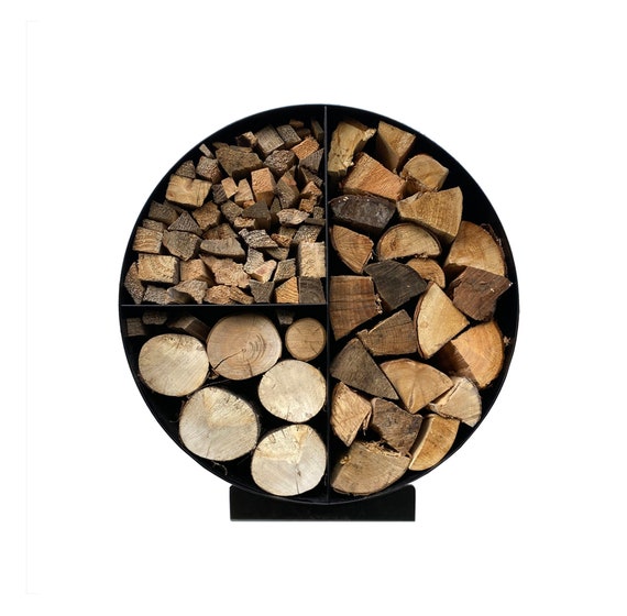 Log Holder Fire Wood Burner Store 60cm Round Black Durable Heavy Duty Steel for Indoors or Outdoors Etsy