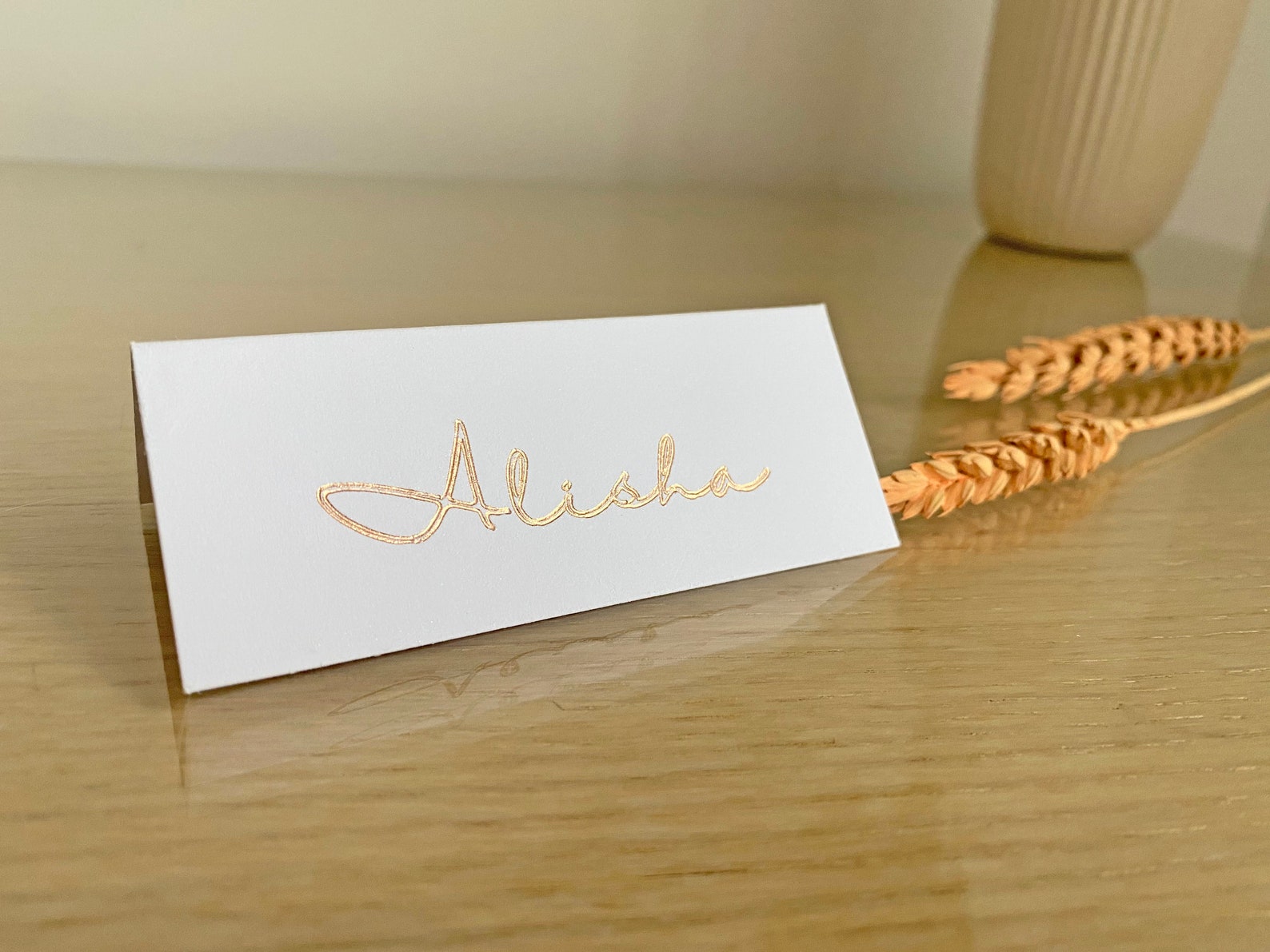 Foil Embossed Place Name Cards Table Name Cards Gold Foil Etsy