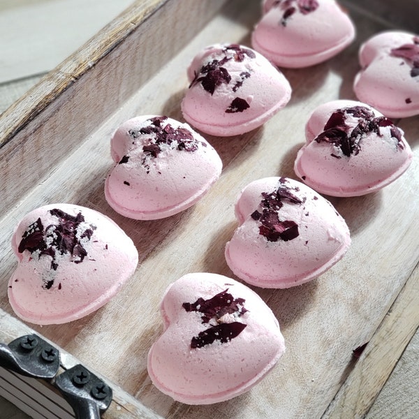 All Natural Rose Petal Bath Bombs | Dye-free, No Toxins!