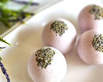Lavender Spa Hand Pressed Bath Bomb | No Dyes or Toxins!