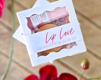 Organic Vegan Lip Gloss & Scrub Set | Sugared Berry