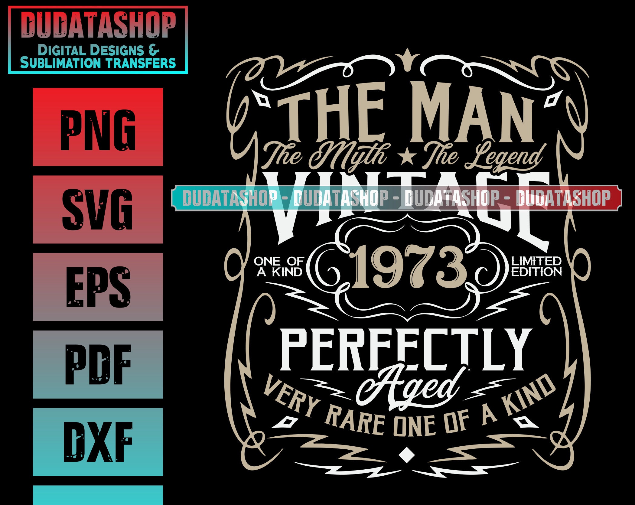 The Man The Myth The Legend Vintage 1973 SVG 1973 Vintage Etsy