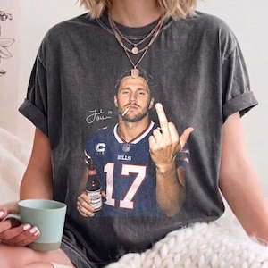 Josh Allen shirt, Funny Josh Allen Shirt, Football shirt, Vintage Football Game Day Crewneck, Josh Allen comfort colors shirt image 1
