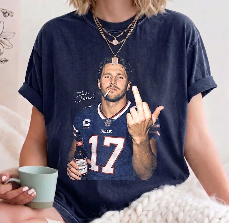 Josh Allen shirt, Funny Josh Allen Shirt, Football shirt, Vintage Football Game Day Crewneck, Josh Allen comfort colors shirt image 2