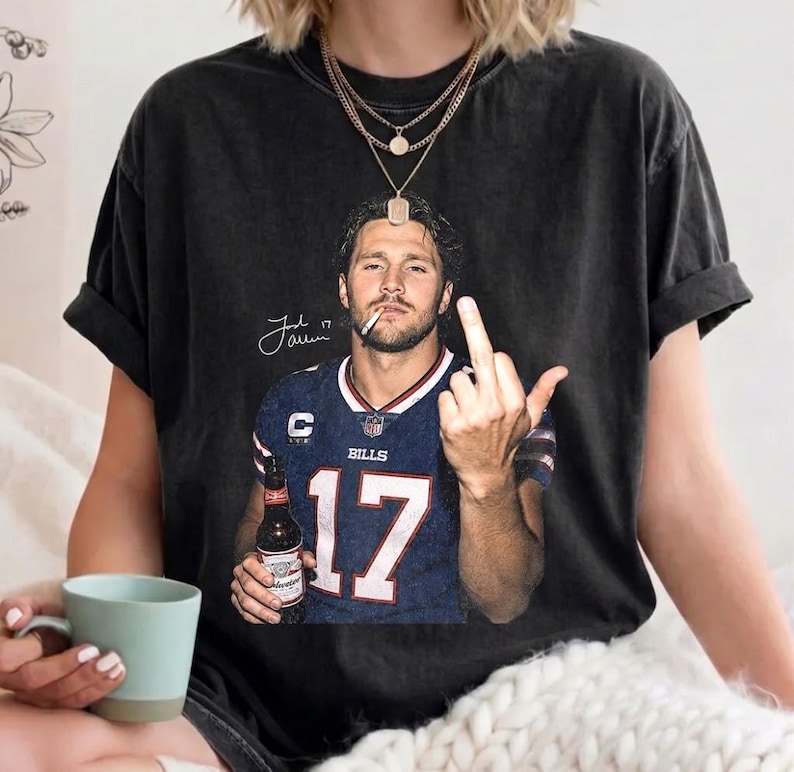 Josh Allen shirt, Funny Josh Allen Shirt, Football shirt, Vintage Football Game Day Crewneck, Josh Allen comfort colors shirt image 3