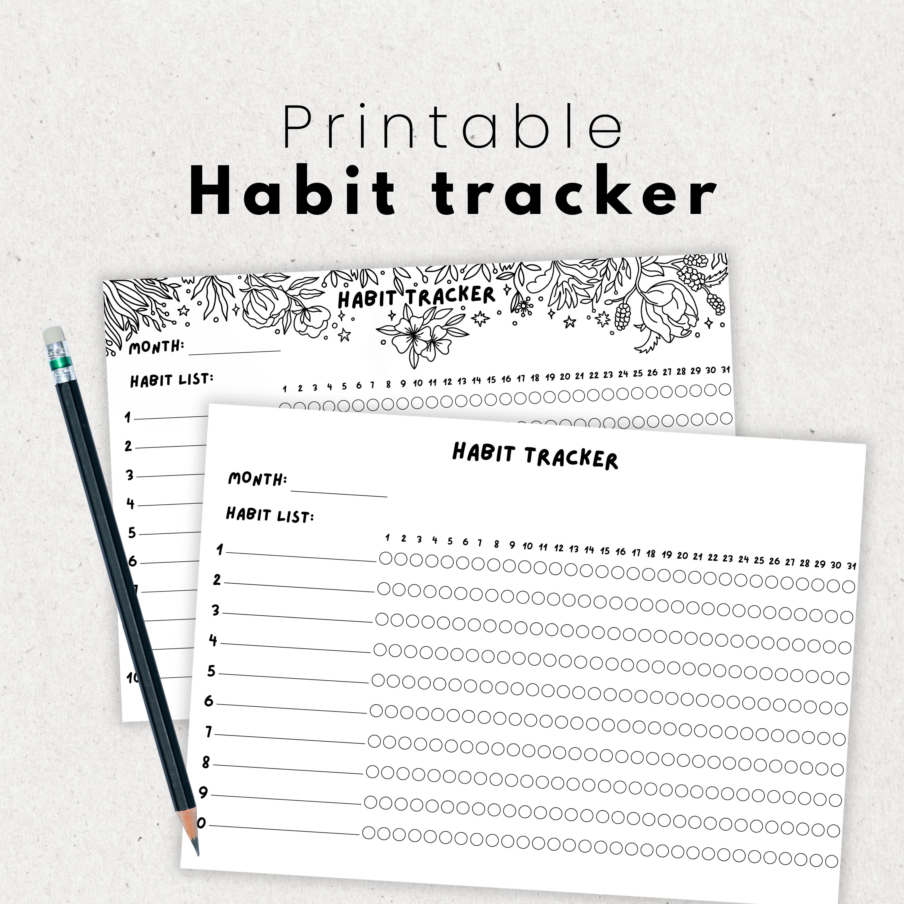 Floral Habit Tracker - Etsy