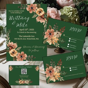 Editable Floral Wedding Invitation Template, Customizable Spring Summer Fall Wedding Invite, Elegant Floral Design for Download & Print