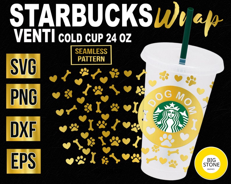 Download Starbucks Full Wrap Venti Cold Cup 24 oz Seamless Paw ...