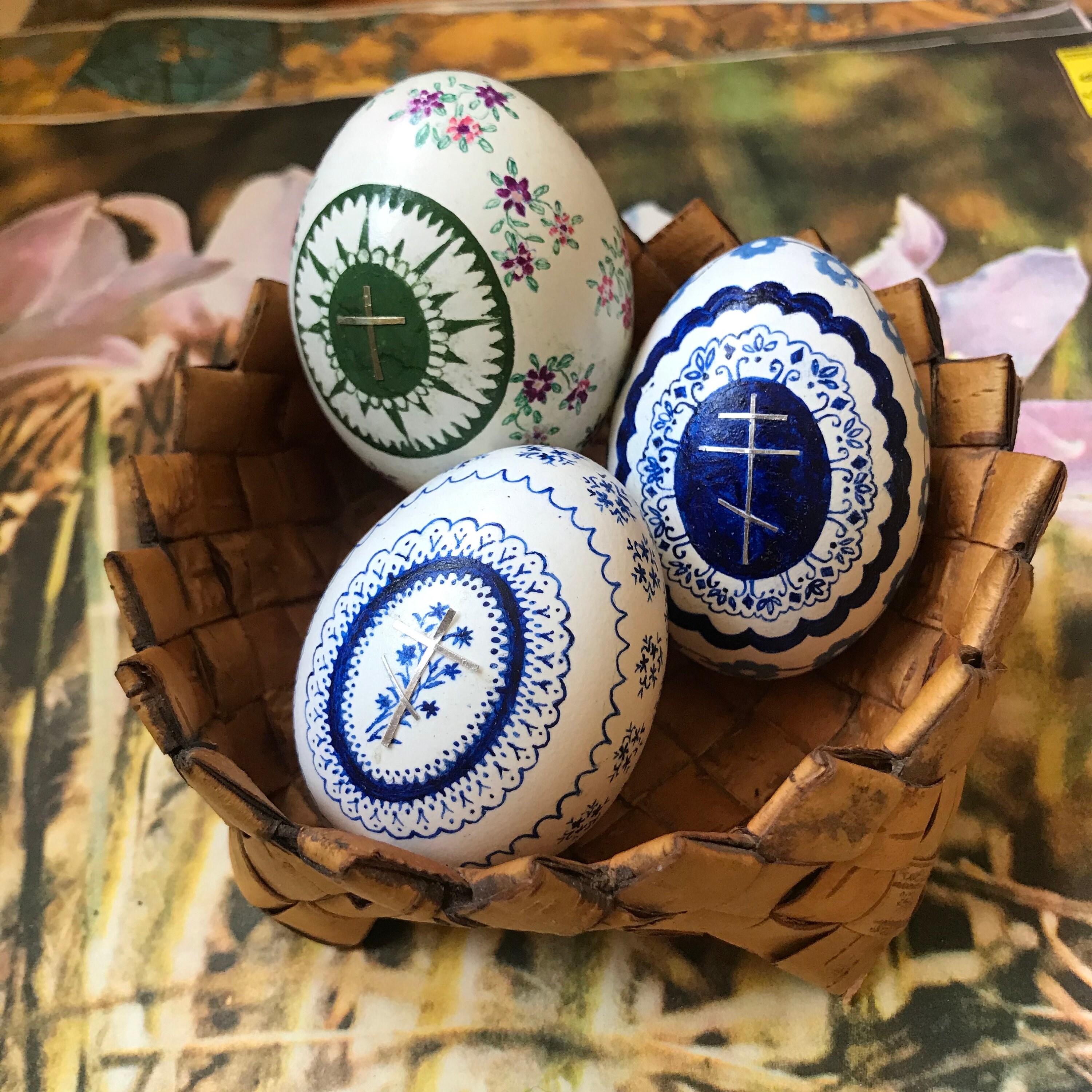 Real hollow eggs hand painted & vintage Etsy